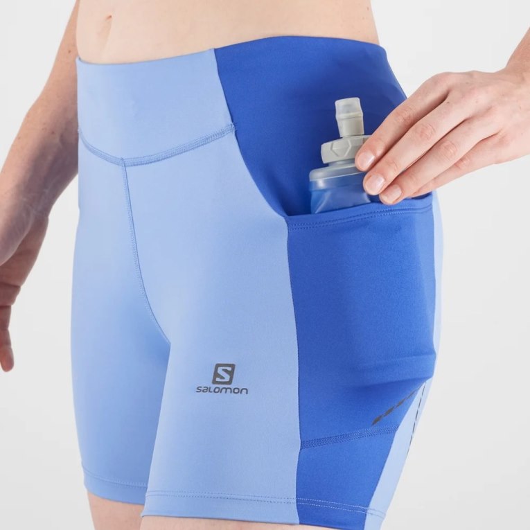 Salomon Cross Run 5'' Short Women's Running Tights Blue | CA 27L85